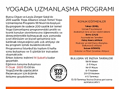 200 saatlik Yoga Alliance onayl Temel Yoga Uzmanlama Program